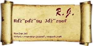 Répásy József névjegykártya
